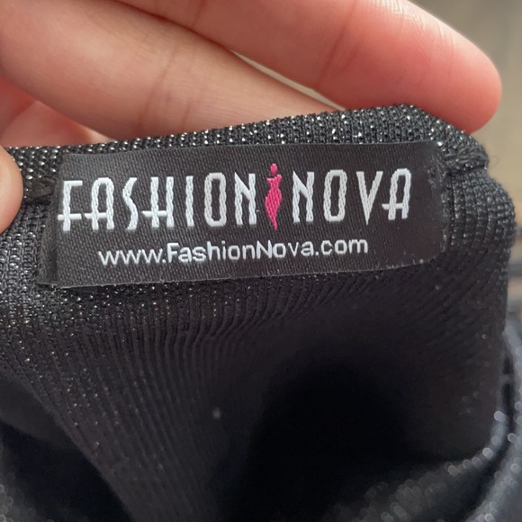 Fashion Nova Sparkly Black Tie Strap Tank Bodysuit - Picture 12 of 15